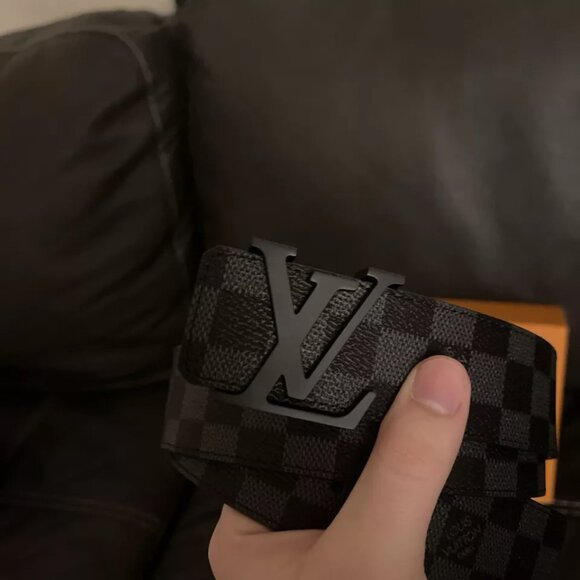 Louis Vuitton Belt Black Graphite Damier Belt Size M95/38 - Picture 2 of 5